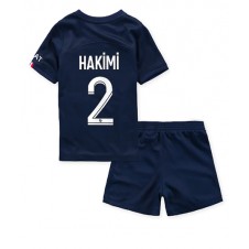 Paris Saint-Germain Achraf Hakimi #2 Hemmaställ Barn 2022-23 Korta ärmar (+ Korta byxor)